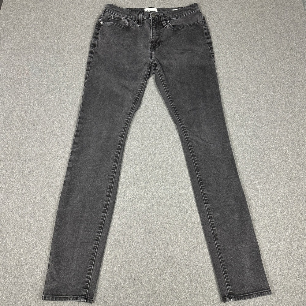 FRAME L'Homme Skinny Jeans Mens 31 Noir Black Faded Stretch Denim
